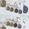 Gold and Silver Pisces Zodiac Coin Earrings with Amethyst Gemstones