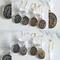 Gold and Silver Sagittarius Zodiac Coin Earrings with Blue Lace Agate Gemstones