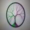 yin yang inspired purple and green wire split tree of life