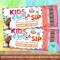 Editable Kids Sip and Paint Ticket Template | Kids Event Ticket