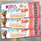 Editable Kids Sip and Paint Ticket Template | Kids Event Ticket