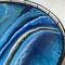 Shades of teal and blue are highlighted by metallic gold paint that reflects the light on this small lazy Susan perfect for a small dining room table or counter. Adds so much pizazz to home decor.