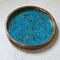 Bold blue and green ribbon with glitter on this wooden serving tray.  Finished in a durable, glossy resin.