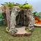 Handmade Natural Wood Fairy House, Fairy House, Woodland Fairy House, enchanting wood home, handmade wood fairy dwelling with flowers 