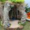 Handmade Natural Wood Fairy House, Fairy House, Woodland Fairy House, enchanting wood home, handmade wood fairy dwelling with flowers 