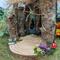 Handmade Natural Wood Fairy House, Fairy House, Woodland Fairy House, enchanting wood home, handmade wood fairy dwelling with flowers 