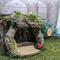 Handmade Natural Wood Fairy House, Fairy House, Woodland Fairy House, enchanting wood home, handmade wood fairy dwelling with flowers 