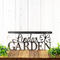 Custom metal garden hanging sign with first name and butterfly, in raw steel.