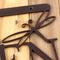 Close up of copper vein powder coat on the garden hanging sign.