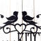 Personalized kitchen metal sign with song birds and heart, in matte black powder coat.