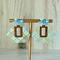 Hexagon Plaid Earrings with Bow