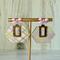 Hexagon Plaid Earrings with Bow