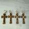 Beaded Floral Cross Earrings