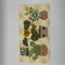 Get well card showcasing three plant friends, one adorned with bandage and brown leaves. Image on yellow and white plaid background.