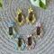 Hexagon Plaid Earrings with Bow
