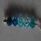 Glass bead and crystal with silver accent bead earrings. 1 1/4 length.