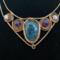 moss blue lace agate grounds the spirit, softens the voice. Copper Spirals protection, while amethyst and opalite awaken clarity and calm.