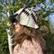 Example of fit and cut.  All sauna hats are made from the same pattern and fit similarly.