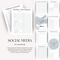 Social media planner PDF layout featuring various planning pages such as Weekly Post Planner, Followers Growth, and Monthly Trends