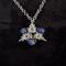 3-pointed silver plated Elven Star Chainmail Necklace with Lapis Lazuli beads. 20" silver plated chain 