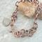 Hand Forged 10 gauge Solid Copper Wire Chain Link Bracelet, shown with Indian head nickle for size reference