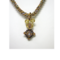 Handbeaded multicolored necklace with a toggle clasp. The rope necklace is 24 inches long. Included is a faceted crystal.