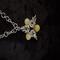 3 pointed Elven Star Chainmail Necklace with yellow glass beads with a crackle finish. Metal is nickel free with a 21" chain.