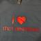 Front of the navy tee-shirt says "I heart the constitution."  in red letters.