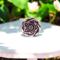 silver floral inspired button