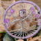 purple tree of life ornament is 3 inches in size, made with aluminum wire, and wrapped in light purple yarn
