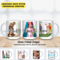 Personalized mug for dad with name and message
Side view of custom dad mug on table
