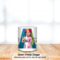Personalized white mug with image of dad and kids
Mug in gift box with Father’s Day tag
