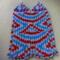 Beaded Fringe Statement Earrings Handmade Unique Design Red White Blue Colors Summer Festival Patriotic Fashion Jewelry Cascading Pattern