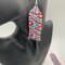 Beaded Fringe Statement Earrings Handmade Unique Design Red White Blue Colors Summer Festival Patriotic Fashion Jewelry Cascading Pattern