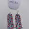 Beaded Fringe Statement Earrings Handmade Unique Design Red White Blue Colors Summer Festival Patriotic Fashion Jewelry Cascading Pattern