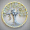 This is the front view of a yellow tree of life. The branches are delicately adorned with various yellow beads. compact in size, at 3inches