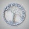 all silver 3inch tree of life, wrapped in yarn, features silver and gray glasss beads