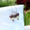 Lemon quartz and garnet cluster earrings in sterling silver by MariesGems.
