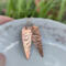 Textured copper spike earrings with rose gold filled ear wires by MariesGems.