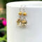 Citrine and gold cultured pearl earrings in sterling silver by MariesGems.