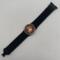 Very thin, flexible and comfortable black US Marine Corps bracelet featuring a 24K gold plated USMC Eagle Globe & Anchor and a Cobra buckle.