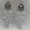 Elegant Iridescent and White Glass Bead Dangle Earrings Bridesmaid Gift Idea Jewelry Accessories Elegant Birthday Present