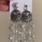 Elegant Iridescent and White Glass Bead Dangle Earrings Bridesmaid Gift Idea Jewelry Accessories Elegant Birthday Present