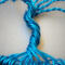 Blue wire is used to twist into trunk roots are secured with blue wire and trunk is formed by twisting and turning the wire