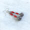 Red coral and silver ball earrings by MariesGems.