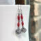 Red coral and silver ball earrings by MariesGems.