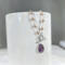 Taupe pearl and amethyst necklace with front toggle clasp in sterling silver by MariesGems.