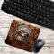 Custom forest deer mouse pad gift rustic outdoor scene neoprene mouse pad, deer in the woods faux tooled leather brown mouse pad deer design