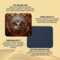 Deer in forest design mouse pad, brown faux tooled leather hunting mouse pad made of polyester with rubber bottom. 