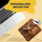 Personalized rustic deer with antler mousepad. Custom hunting-themed mouse pad with antlers 3d like design